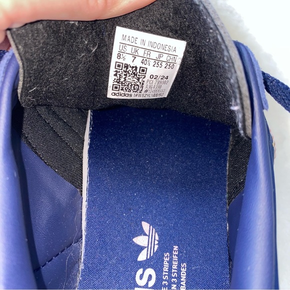 Adidas Gazelle Platform Sneakers Navy Pink Stripes Size 8.5 - Picture 11 of 13